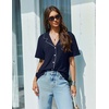 image:imageEkouaer Pajamas Set for Women 2 Piece Pjs Short Sleeve Sleepwear Button Down Lounge Shorts Sets SXXLNavy Blue