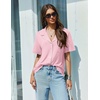 image:imageEkouaer Pajamas Set for Women 2 Piece Pjs Short Sleeve Sleepwear Button Down Lounge Shorts Sets SXXLPink