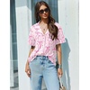 image:imageEkouaer Pajamas Set for Women 2 Piece Pjs Short Sleeve Sleepwear Button Down Lounge Shorts Sets SXXLPink Stripe With Bow