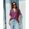 image:imageEkouaer Pajamas Set for Women 2 Piece Pjs Short Sleeve Sleepwear Button Down Lounge Shorts Sets SXXLPurple