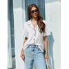 image:imageEkouaer Pajamas Set for Women 2 Piece Pjs Short Sleeve Sleepwear Button Down Lounge Shorts Sets SXXLWhite