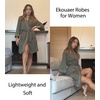 image:imageEkouaer Robes for Women Waffle Knee Length Bathrobe Lightweight Soft Sleepwear V neck 34 Casual Ladies Loungewear SXXLArmy Green