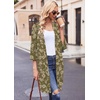 image:imageEkouaer Robes for Women Waffle Knit Bathrobe Soft Lightweight Knee Length Loungewear SXXLArmy Green Floral