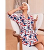 image:imageEkouaer Robes for Women Waffle Knit Bathrobe Soft Lightweight Knee Length Loungewear SXXLAstar Flag