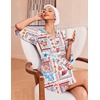 image:imageEkouaer Robes for Women Waffle Knit Bathrobe Soft Lightweight Knee Length Loungewear SXXLAwhiteseabed Printed