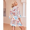 image:imageEkouaer Robes for Women Waffle Knit Bathrobe Soft Lightweight Knee Length Loungewear SXXLAwhiteseabed Printed