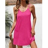 image:imageEkouaer Swimsuit Coverup for Women Sleeveless V Neck Bathing Suit Cover Up Summer Swimwear Beach Cover Ups with PocketsHot Pink