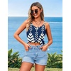 image:imageEkouaer Swimsuit Coverup for Women Sleeveless V Neck Bathing Suit Cover Up Summer Swimwear Beach Cover Ups with PocketsPrint Navy