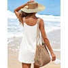 image:imageEkouaer Swimsuit Coverup for Women Sleeveless V Neck Bathing Suit Cover Up Summer Swimwear Beach Cover Ups with PocketsPrint White