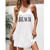 image:imageEkouaer Swimsuit Coverup for Women Sleeveless V Neck Bathing Suit Cover Up Summer Swimwear Beach Cover Ups with PocketsPrint White