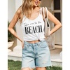 image:imageEkouaer Swimsuit Coverup for Women Sleeveless V Neck Bathing Suit Cover Up Summer Swimwear Beach Cover Ups with PocketsPrint White