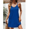 image:imageEkouaer Swimsuit Coverup for Women Sleeveless V Neck Bathing Suit Cover Up Summer Swimwear Beach Cover Ups with PocketsSapphire Blue