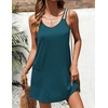 image:imageEkouaer Swimsuit Coverup for Women Sleeveless V Neck Bathing Suit Cover Up Summer Swimwear Beach Cover Ups with PocketsTeal Blue