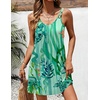 image:imageEkouaer Swimsuit Coverup for Women Sleeveless V Neck Bathing Suit Cover Up Summer Swimwear Beach Cover Ups with PocketsTurtles Green