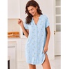 image:imageEkouaer Women V Neck Button Down NightgownLight Blue Floral