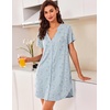 image:imageEkouaer Women V Neck Button Down NightgownLight Blue Floral