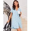 image:imageEkouaer Women V Neck Button Down NightgownLight Blue Floral