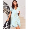 image:imageEkouaer Women V Neck Button Down NightgownLight Green Floral