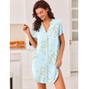 image:imageEkouaer Women V Neck Button Down NightgownLight Green Floral