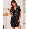 image:imageEkouaer Women V Neck Button Down NightgownPink Heart