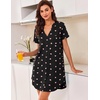 image:imageEkouaer Women V Neck Button Down NightgownPink Heart