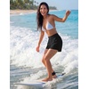image:imageEkouaer Womens 3 Board Shorts High Waisted Swim Shorts Swimsuit Bottoms Beach Shorts with Pockets S2XL1black
