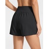 image:imageEkouaer Womens 3 Board Shorts High Waisted Swim Shorts Swimsuit Bottoms Beach Shorts with Pockets S2XLBlack With Lily Flower