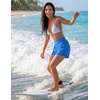 image:imageEkouaer Womens 3 Board Shorts High Waisted Swim Shorts Swimsuit Bottoms Beach Shorts with Pockets S2XLBlue