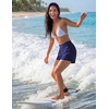 image:imageEkouaer Womens 3 Board Shorts High Waisted Swim Shorts Swimsuit Bottoms Beach Shorts with Pockets S2XLNavy Blue