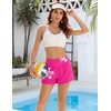 image:imageEkouaer Womens 3 Board Shorts High Waisted Swim Shorts Swimsuit Bottoms Beach Shorts with Pockets S2XLPink With Lily Flower