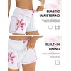 image:imageEkouaer Womens 3 Board Shorts High Waisted Swim Shorts Swimsuit Bottoms Beach Shorts with Pockets S2XLWhite With Lily Flower