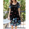 image:imageEkouaer Womens House Dress  Pleated Nightgown with Short Sleeves amp PocketsBlack Color Butterfly