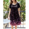 image:imageEkouaer Womens House Dress  Pleated Nightgown with Short Sleeves amp PocketsBlack Sakura