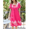 image:imageEkouaer Womens House Dress  Pleated Nightgown with Short Sleeves amp PocketsPink Flower