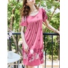 image:imageEkouaer Womens House Dress  Pleated Nightgown with Short Sleeves amp PocketsPink Flowers