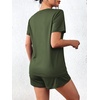 image:imageEkouaer Womens Pajama Sets Short Sleeve Pjs 2 Piece Top and Shorts Sleepwear Comfy Soft Lounge Sets with PocketsArmy Green