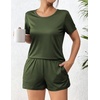 image:imageEkouaer Womens Pajama Sets Short Sleeve Pjs 2 Piece Top and Shorts Sleepwear Comfy Soft Lounge Sets with PocketsArmy Green