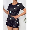 image:imageEkouaer Womens Pajama Sets Short Sleeve Pjs 2 Piece Top and Shorts Sleepwear Comfy Soft Lounge Sets with PocketsBlack Sky