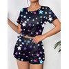 image:imageEkouaer Womens Pajama Sets Short Sleeve Pjs 2 Piece Top and Shorts Sleepwear Comfy Soft Lounge Sets with PocketsBlack Star
