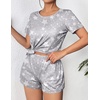 image:imageEkouaer Womens Pajama Sets Short Sleeve Pjs 2 Piece Top and Shorts Sleepwear Comfy Soft Lounge Sets with PocketsGrey Star