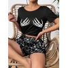 image:imageEkouaer Womens Pajama Sets Short Sleeve Pjs 2 Piece Top and Shorts Sleepwear Comfy Soft Lounge Sets with PocketsHalloween Skeleton Print