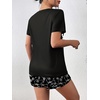 image:imageEkouaer Womens Pajama Sets Short Sleeve Pjs 2 Piece Top and Shorts Sleepwear Comfy Soft Lounge Sets with PocketsHalloween Skeleton Print