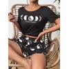 image:imageEkouaer Womens Pajama Sets Short Sleeve Pjs 2 Piece Top and Shorts Sleepwear Comfy Soft Lounge Sets with PocketsMoon Print