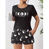 image:imageEkouaer Womens Pajama Sets Short Sleeve Pjs 2 Piece Top and Shorts Sleepwear Comfy Soft Lounge Sets with PocketsMoon Print