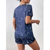 image:imageEkouaer Womens Pajama Sets Short Sleeve Pjs 2 Piece Top and Shorts Sleepwear Comfy Soft Lounge Sets with PocketsNavy Blue Sky