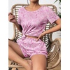 image:imageEkouaer Womens Pajama Sets Short Sleeve Pjs 2 Piece Top and Shorts Sleepwear Comfy Soft Lounge Sets with PocketsPink Floral Print