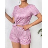 image:imageEkouaer Womens Pajama Sets Short Sleeve Pjs 2 Piece Top and Shorts Sleepwear Comfy Soft Lounge Sets with PocketsPink Floral Print