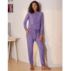 image:imageEkouaer Womens Pajamas Set Long Sleeve Loungewear Soft Lounge Set Joggers with PocketsLavender