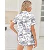 image:imageEkouaer Womens Silk Satin Pajama Sets 2 Piece Button Down Silk Pjs Shorts Sets Cute Print Short Sleeve Sleepwear S4XLBlack Rabbit