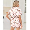 image:imageEkouaer Womens Silk Satin Pajama Sets 2 Piece Button Down Silk Pjs Shorts Sets Cute Print Short Sleeve Sleepwear S4XLStrawberry
